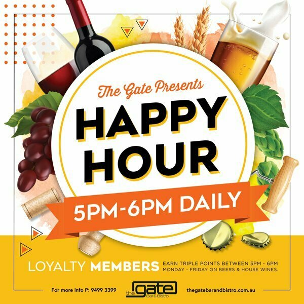 Happy Hour at The Gate The Gate Bar & Bistro